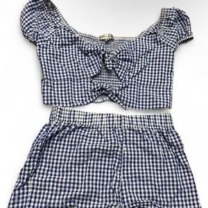 Madden Girl Navy and White Gingham Set